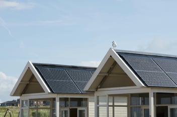 Solar panel clad home.